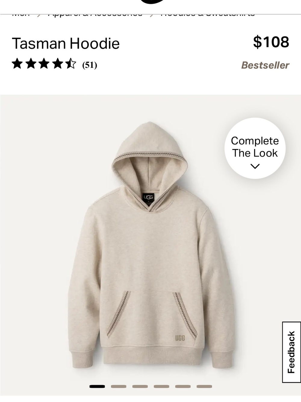*Like New* UGG Tasman Cream Pullover Hoodie